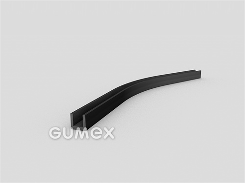"U" Gummiprofil, 9x9/6mm, 2-Ströme, 70°ShA, EPDM, -40°C/+100°C, schwarz, 